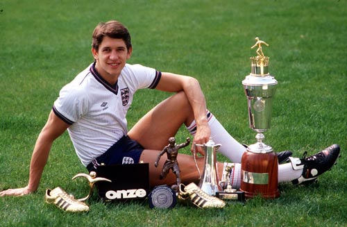 Gary Lineker poses with his awards