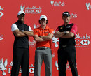 Tiger Woods, Rory McIlroy and Lee Westwood pose