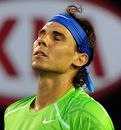 Rafael Nadal reacts during his quarter-final with Tomas Berdych