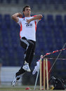 Steven Finn bowls in the nets before England's second Test
