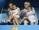 Roger Federer's daughters Myla and Charlene watch the action