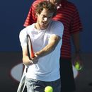 Andy Murray trains as his coach Ivan Lendl watches