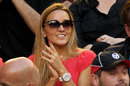 Jelena Ristic cheers on Novak Djokovic