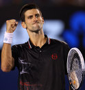Novak Djokovic pumps his fist