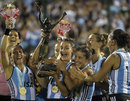 Argentina celebrate their Champions Trophy triumph