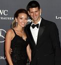 Novak Djokovic and girlfriend Jelena Ristic arrive for the 2012 Laureus World Sports Awards