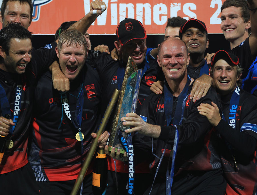 Leicestershire's players, including Matthew Hoggard, Paul Nixon and James Taylor, celebrate victory in Twenty20 finals day at Edgbaston
