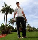 Steven Finn poses for a photograph after a press conference