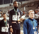 Bob Beamon collects his gold medal