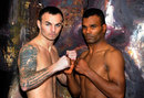 Kevin Mitchell and Felix Lora pose for photos