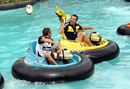 Conrad Smith tries to take a pass in a bumper-boats race