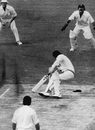 Derek Randall gets hit by a bouncer from Dennis Lillee