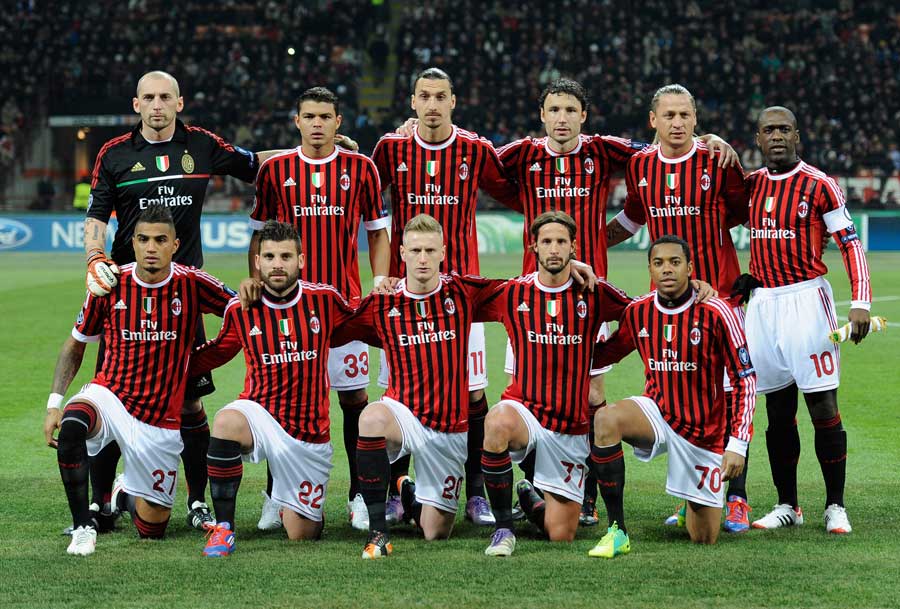 Milan line up to face Arsenal in the San Siro