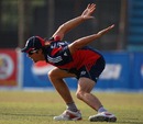 England captain Alastair Cook gets in some fielding practice 