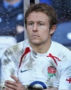 England fly-half Jonny Wilkinson watches from the sidelines