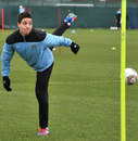 Samir Nasri turns on the style during Manchester City training
