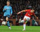 Javier Hernandez strokes Manchester United into the lead