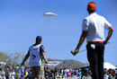 Hunter Mahan is distracted by a flying umbrella