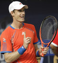 Andy Murray celebrates winning a point