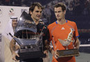 Roger Federer and Andy Murray pose for photos