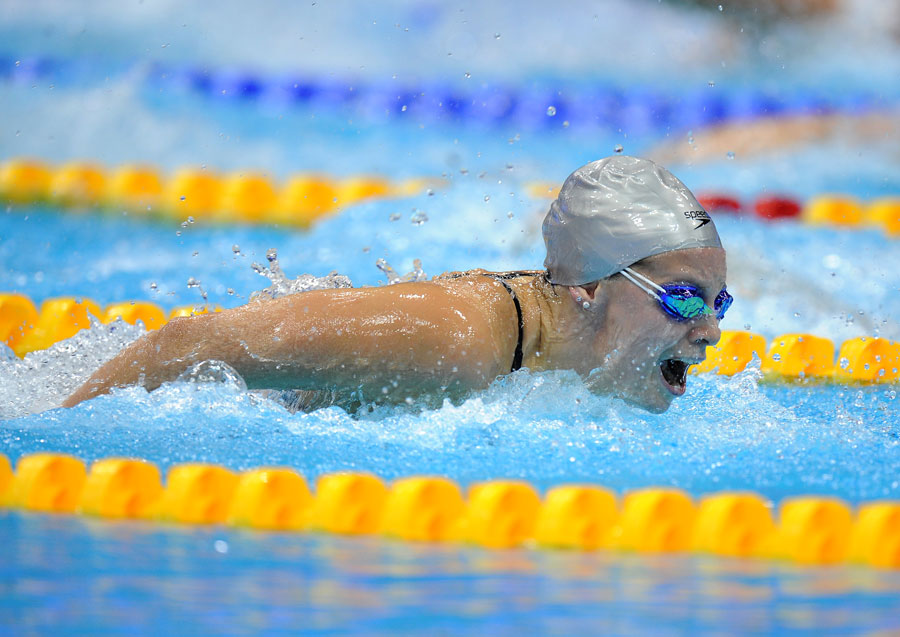Ellen Gandy competes in the 100m butterfly