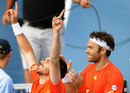 Doubles champions Colin Fleming and Ross Hutchins celebrate victory