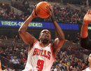 Luol Deng goes for the basket