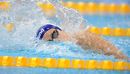 Fran Halsall competes in the women's 100m freestyle

