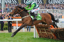 Noel Fehily and Rock On Ruby clear the last in the Champion Hurdle