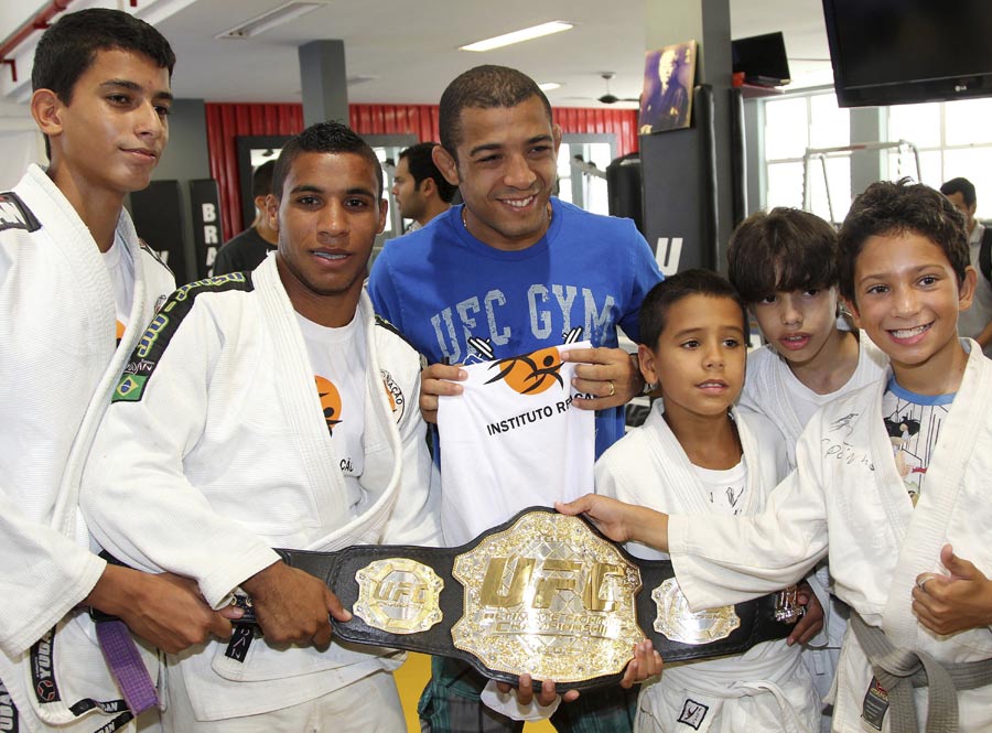 Jose Aldo attends the partnership between the Institute and the UFC judoka Flavio Canto to the Sports Center