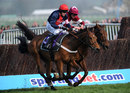 Bobs Worth and Barry Geraghty land just ahead of First Lieutenant in the RSA Chase