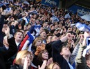 Portsmouth fans celebrate a goal