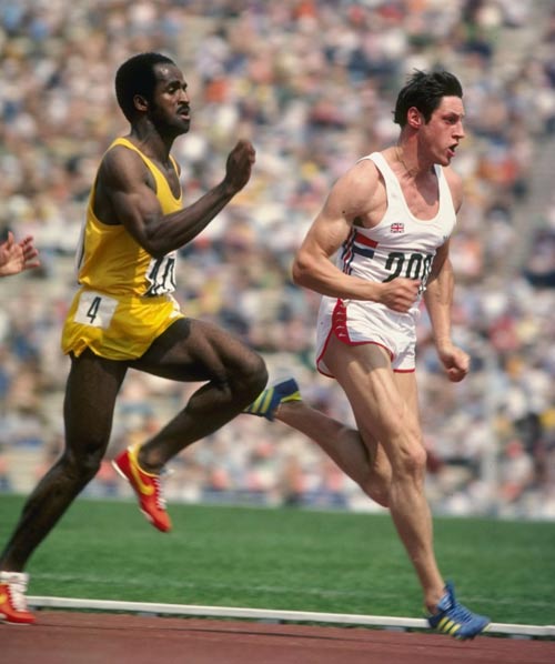 Britain's Allan Wells wins the 100m Olympic gold medal