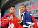 Carl Froch and Lucien Bute pose for the media to promote their fight