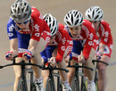 Britain's women's pursuit team train