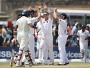 Graeme Swann celebrates Suraj Randiv's wicket