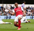 Theo Walcott reacts after equalising for Arsenal 
