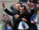 Roberto Martinez celebrates after a Wigan goal