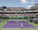 Novak Djokovic serves to Andy Murray