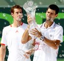 Novak Djokovic celebrates winning the final against Andy Murray