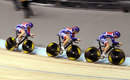 Joanna Rowsell, Dani King and Laura Trott in formation  