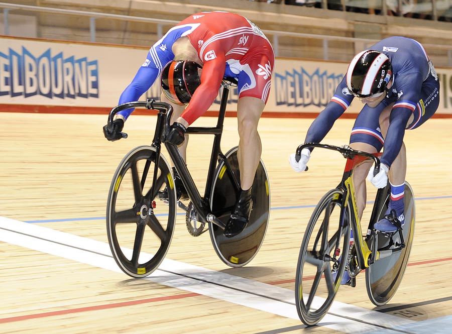 Mickael Bourgain beats Sir Chris Hoy to the line