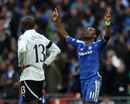 Didier Drogba celebrates his goal