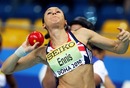 Jessica Ennis puts in the effort in the Shot Put