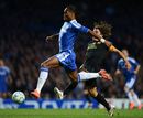 Didier Drogba attempts to control the ball