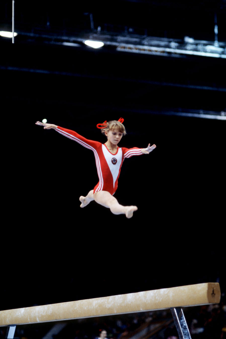 Yelena Naimushina routine on the beam helped USSR take gold in the team event