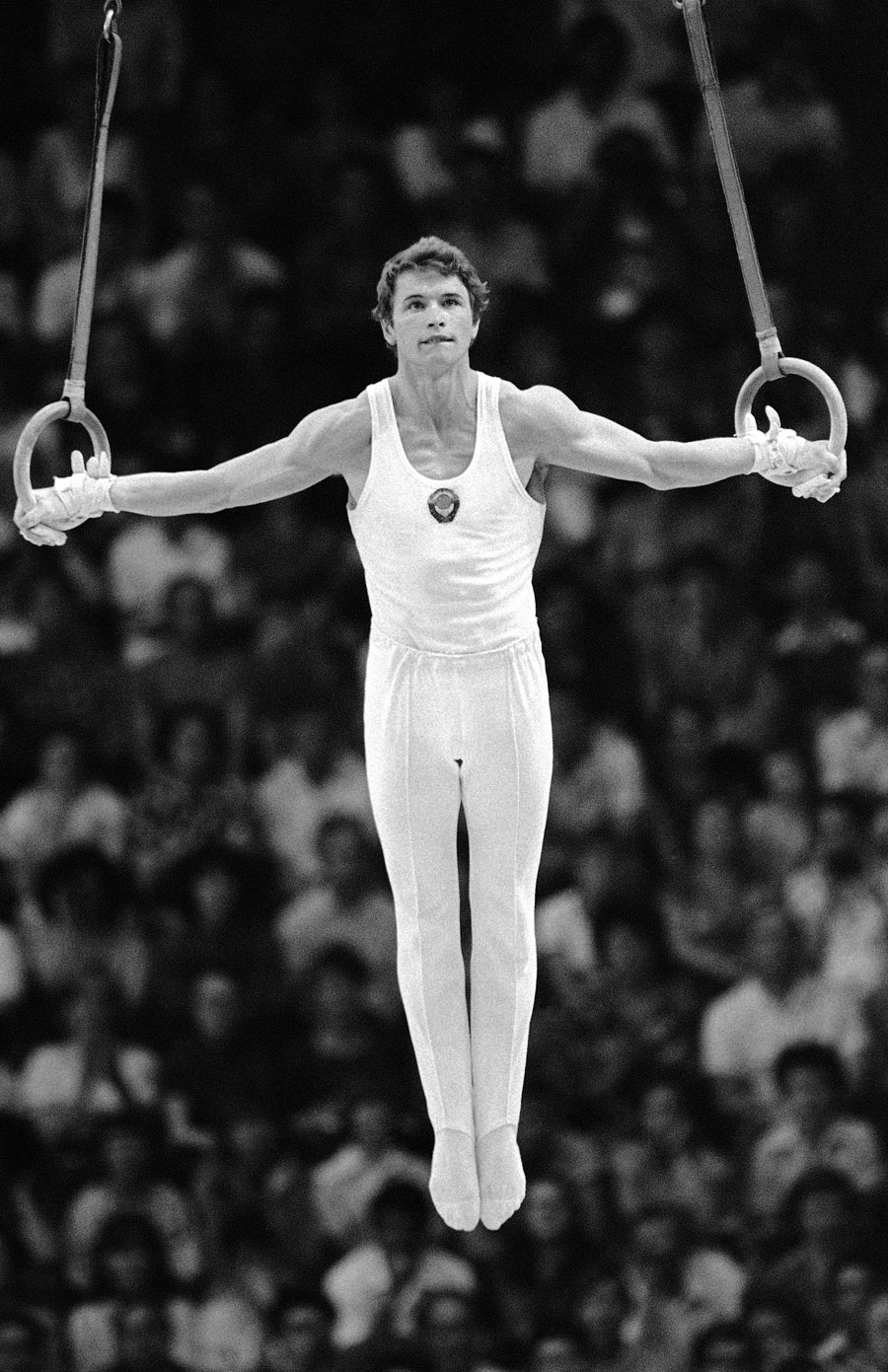 Alexander Dityatin won a medal in each of the eight gymnastics events, including three golds, and in so doing became the first athlete to win eight medals at an Olympics