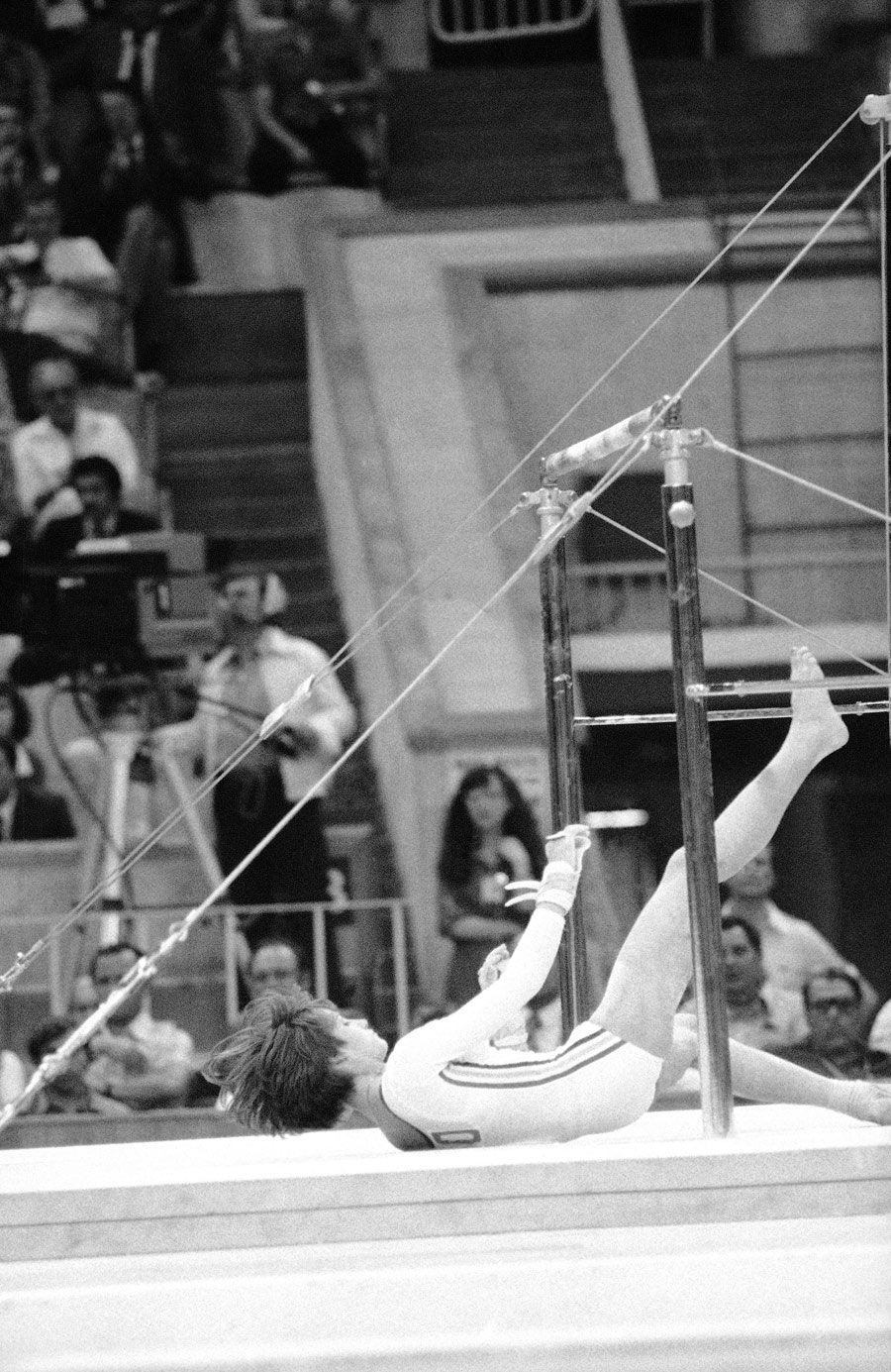 Nadia Comaneci won two gold medals but missed out on the uneven bars after taking a tumble