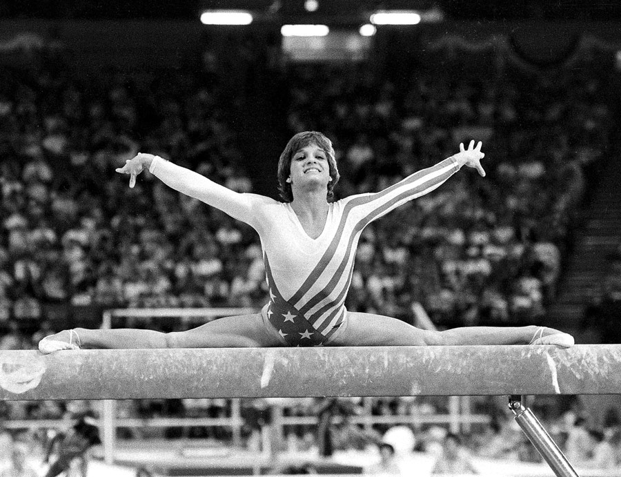 Mary Lou Retton's routine on the beam helped her claim gold in the all-around competition