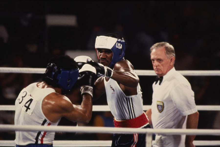 Future world champion Evander Holyfield had to settle for bronze in the ring
